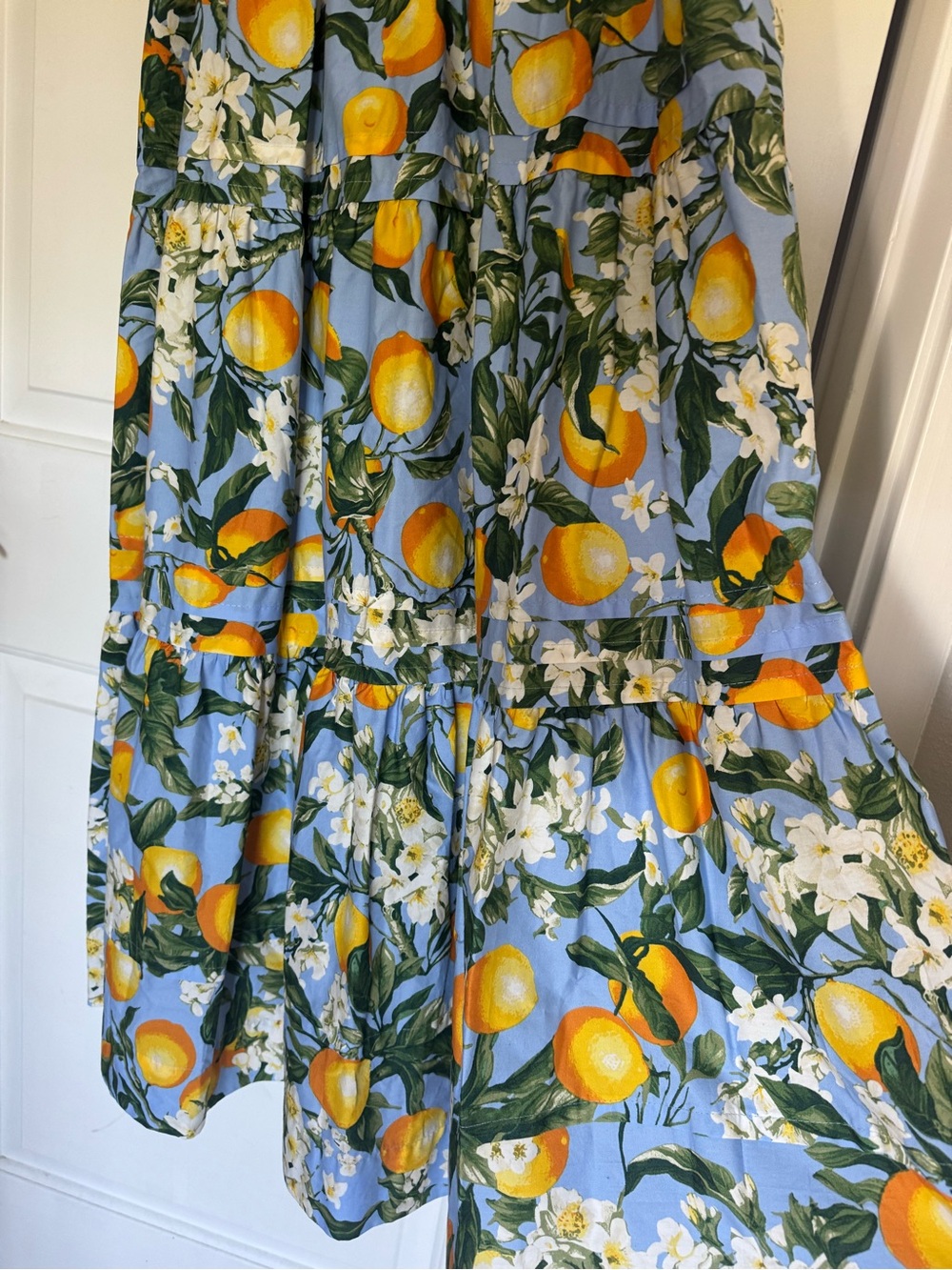 Anthropologie Somerset Dress Blue Lemon Print Maxi Dress - Picture 4 of 4